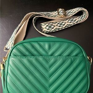 Green Quilted Crossbody Bag